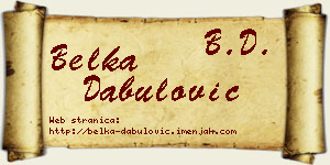 Belka Dabulović vizit kartica